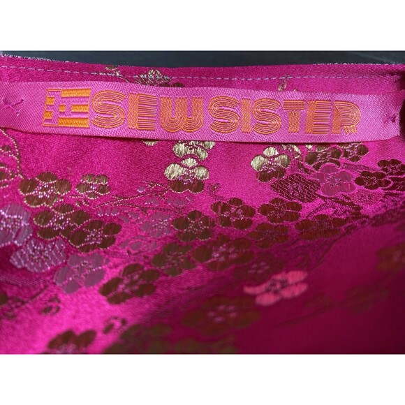 Sew Sister Handmade Silk Patchwork Sleeveless Reversible Duster Kimono Womens OS - Picture 4 of 5